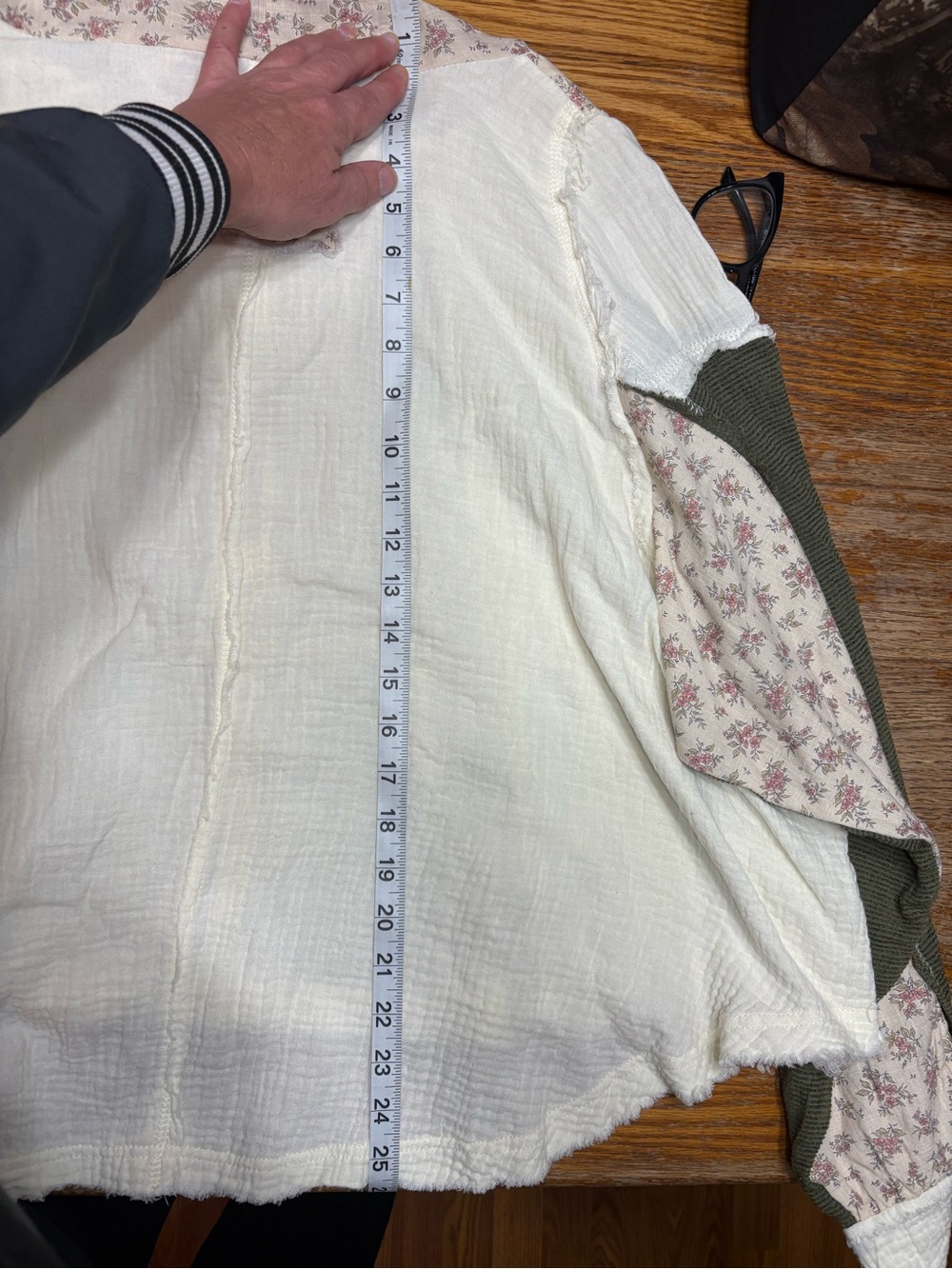 Pol. Cream & Olive Floral Panel Hoodie - Women Tops - Picture 8 of 9